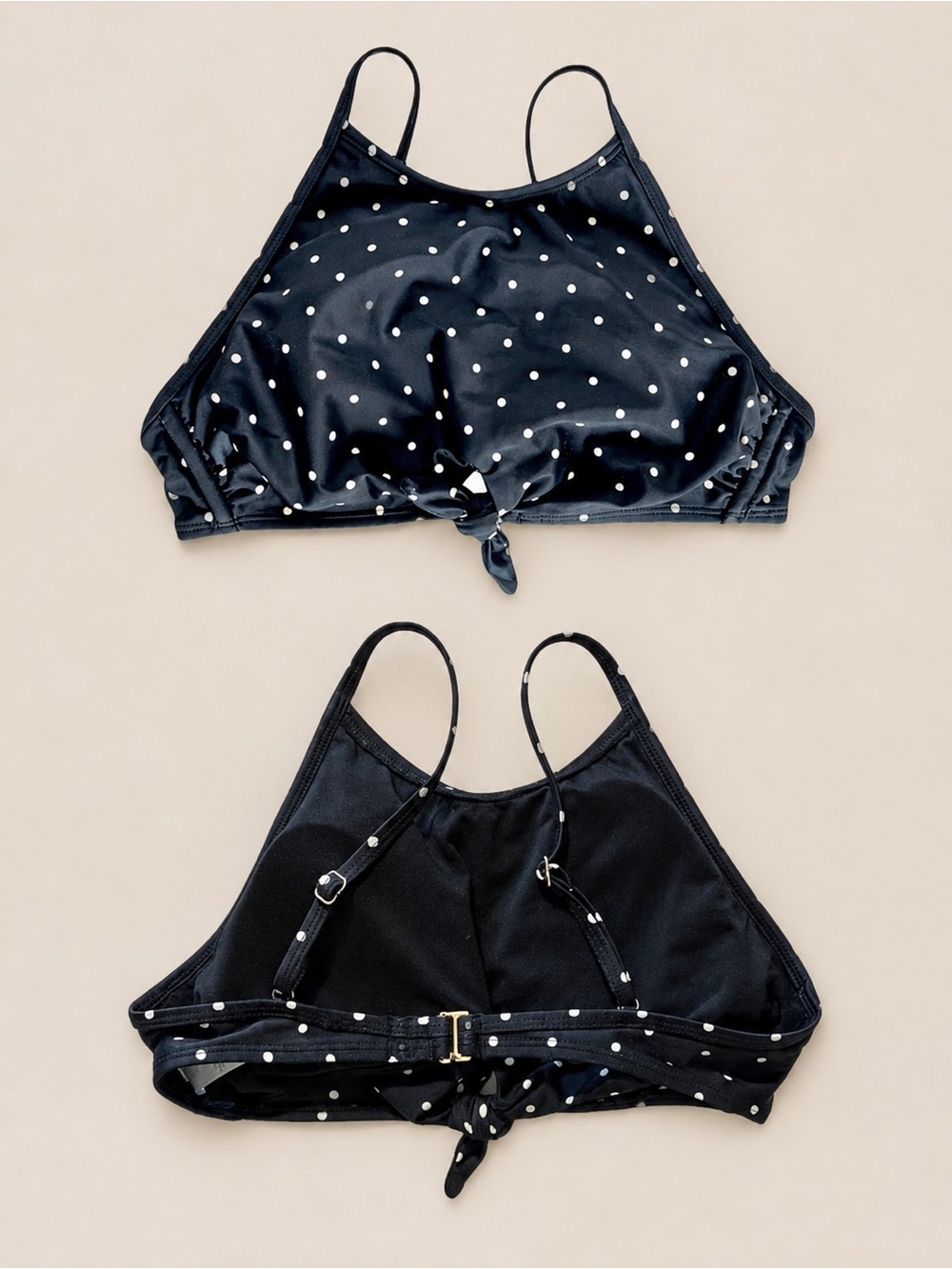NWOT Xhilaration Black White Polkadot Bandeau Bikini Top Separate • Size Small